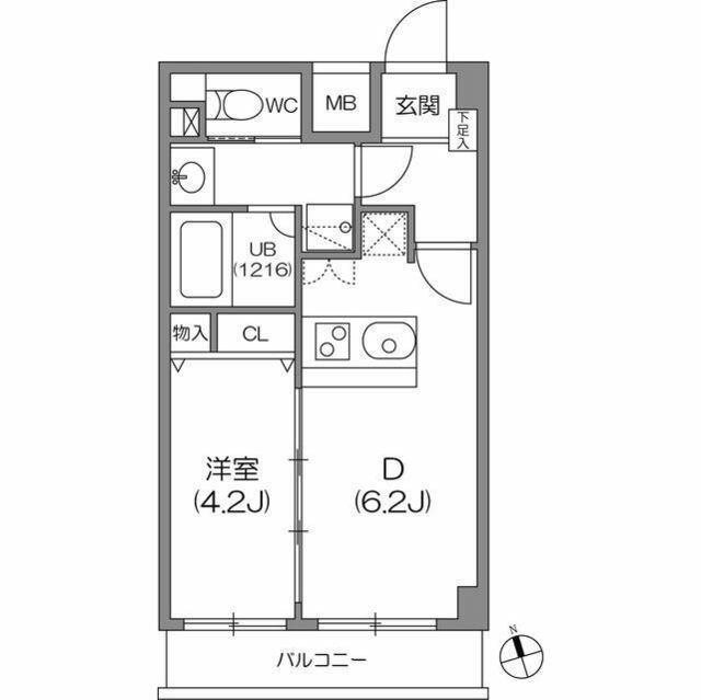 ガーラプレイス八幡山壱番館(1DK/3階)の間取り写真