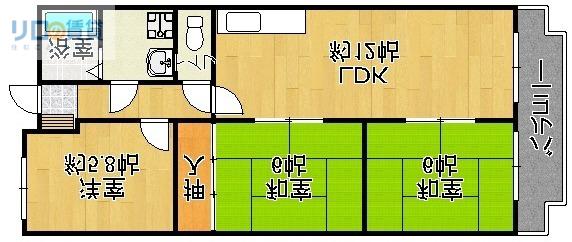 ドムール宝塚(3LDK/2階)の間取り写真