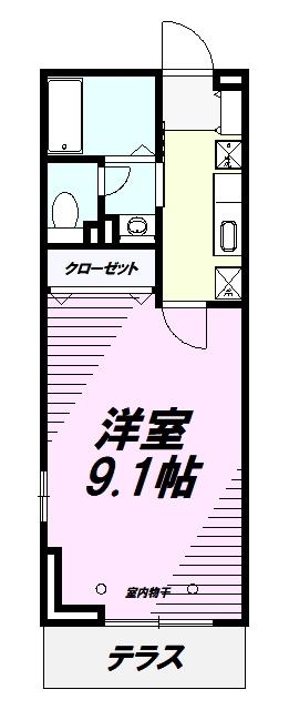 レジデンス甲州街道 I(1K/1階)の間取り写真