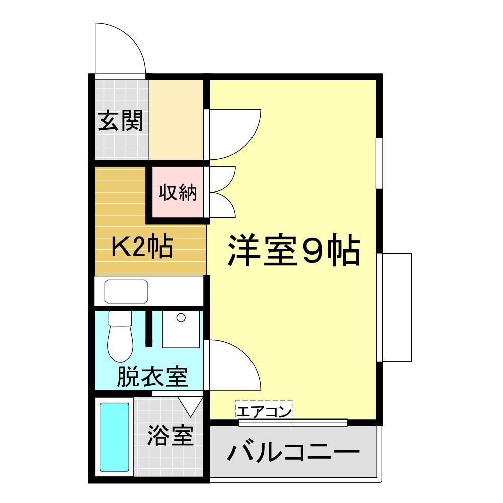 ニューライフ熊野(1K/3階)の間取り写真