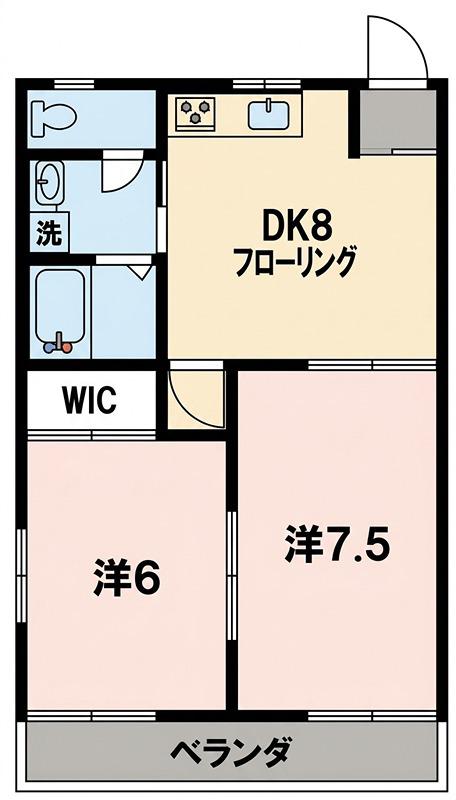 シャトレ―K(2DK/2階)の間取り写真