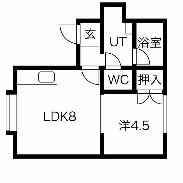 リナリア花川B(1LDK/3階)の間取り写真