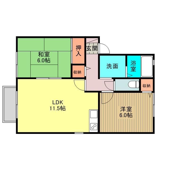 セジュールSATO・C(2LDK/1階)の間取り写真