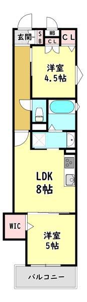 フォレストクリエオーレ宮前町弐番館(1SLDK/3階)の間取り写真