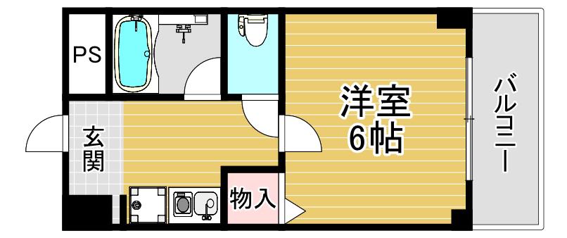 レリアンス(1K/4階)の間取り写真