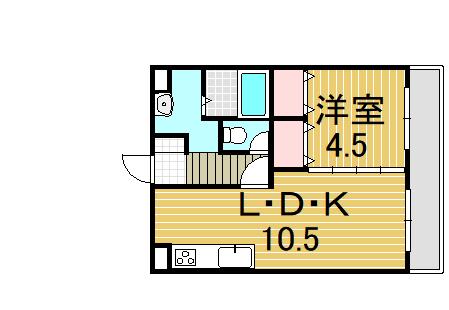 クラルーテ新井(1LDK/3階)の間取り写真