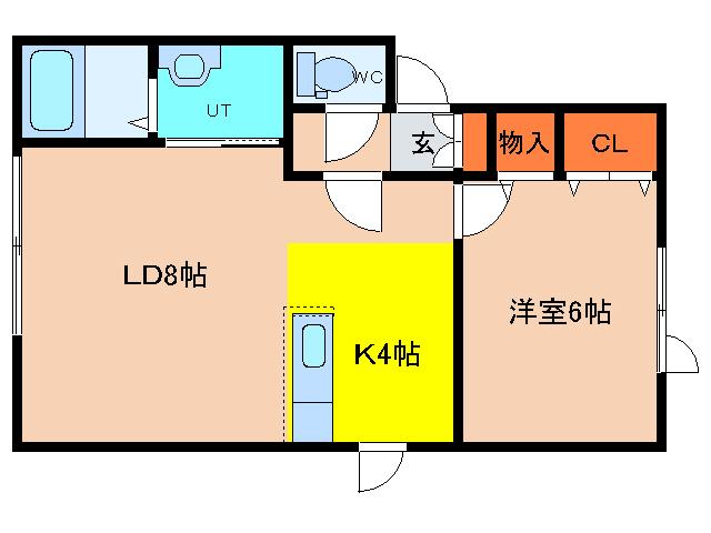 コーポティアレ(1LDK/1階)の間取り写真