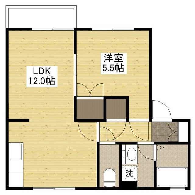グランディール(1LDK/2階)の間取り写真