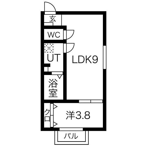 BELLE ROSE港北(1LDK/2階)の間取り写真