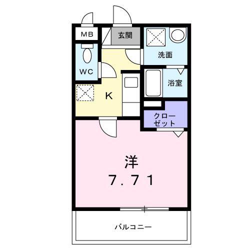 さくらテラス(1K/3階)の間取り写真