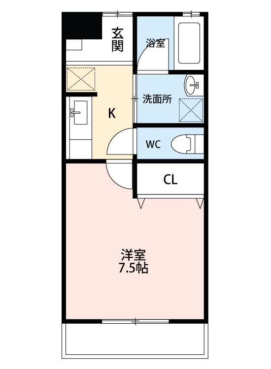 TIERRA安城(1K/2階)の間取り写真