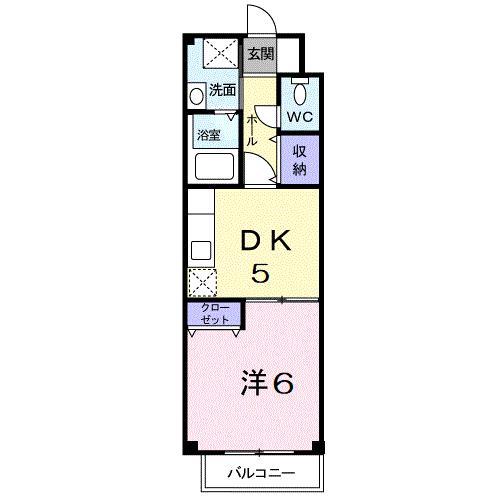 エテルネル21(1DK/1階)の間取り写真