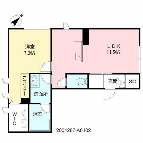 シャーメゾン茶屋の先II(1LDK/1階)の間取り写真