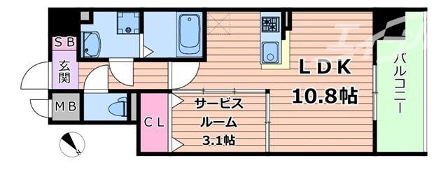 サニーレジデンス吉野II(1LDK/5階)の間取り写真