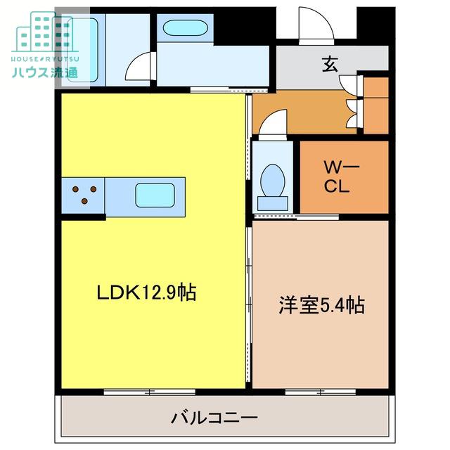 シャーメゾンステージ鳥栖(1LDK/3階)の間取り写真