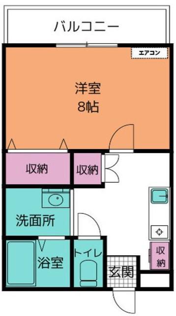 M-BSマッキンリー(1K/4階)の間取り写真