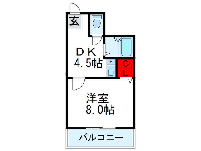 ファースト石丸(1DK/1階)の間取り写真