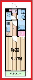 カームリ―フォレスト(1K/3階)の間取り写真