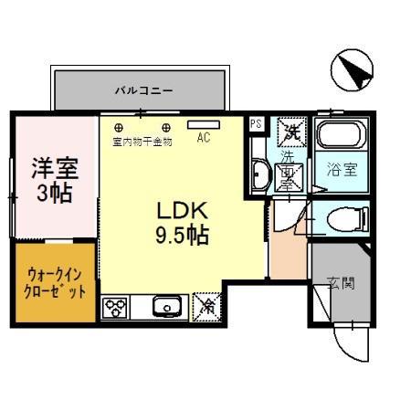 メゾンASAHI(1LDK/1階)の間取り写真