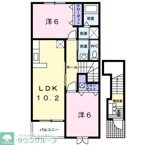 サニー フラット(2LDK/2階)の間取り写真