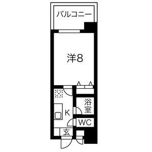 ベル池下(1K/3階)の間取り写真
