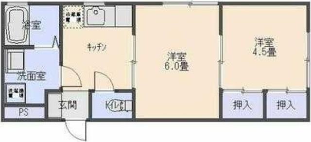 グランデュール(2K/1階)の間取り写真
