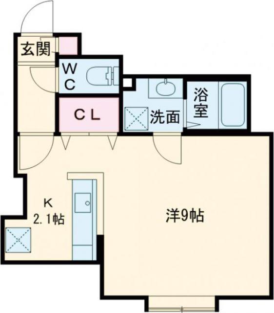 アルトベルク(1K/2階)の間取り写真