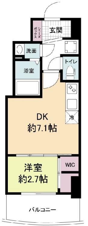 セレニテ桜川駅前プリエ(1DK/7階)の間取り写真