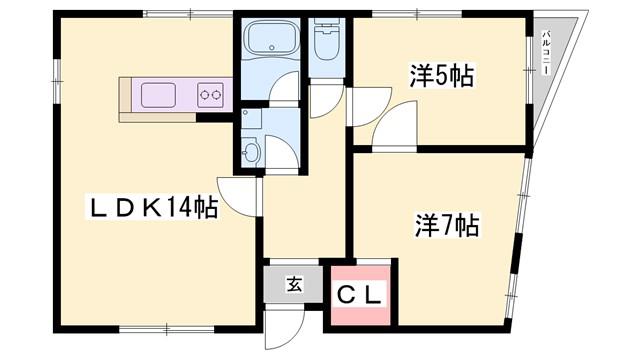 FELICE城北新町(2SLDK/2階)の間取り写真