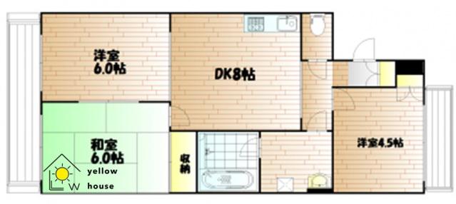 パティオI(3LDK/3階)の間取り写真