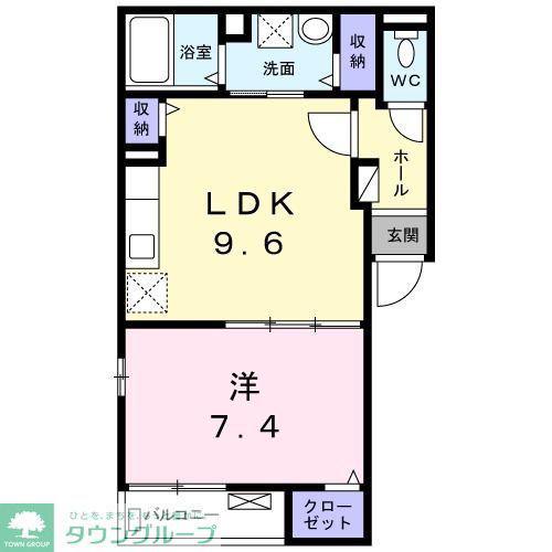 ソレイユメゾン(1LDK/3階)の間取り写真