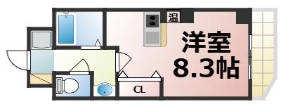 カシェット緑橋(1K/7階)の間取り写真