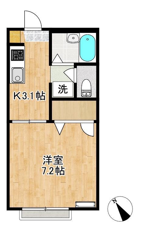 エスペランサ(1K/2階)の間取り写真