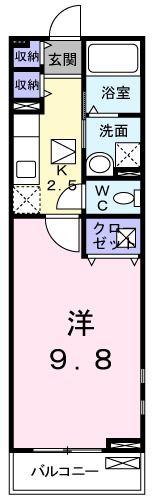 ヒルサイド福井(1K/1階)の間取り写真