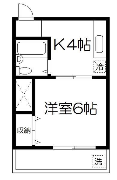 高橋ビル(1K/3階)の間取り写真