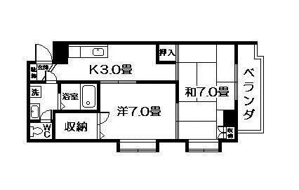 エクセレント武(2K/5階)の間取り写真