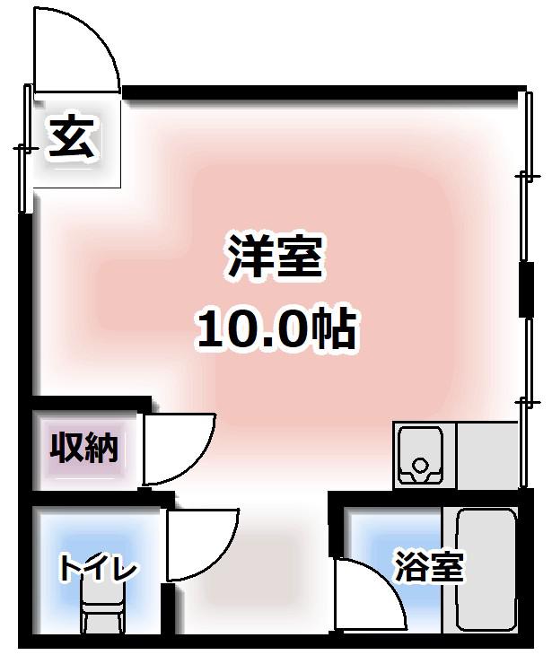 金田ビル(ワンルーム/4階)の間取り写真