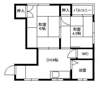 アイランドビル(2DK/4階)の間取り写真