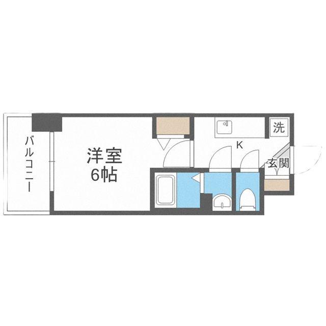 BPRレジデンス天満橋(1K/8階)の間取り写真
