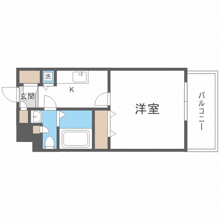 スカイコート福岡県庁前(1K/10階)の間取り写真