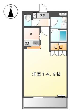 グリーンタウン(1K/2階)の間取り写真