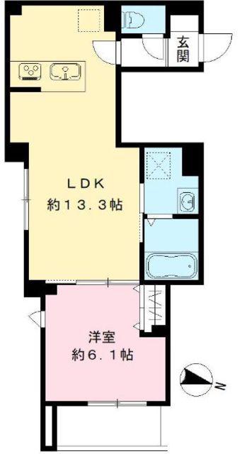 ルミナーレ リーフ(1LDK/1階)の間取り写真