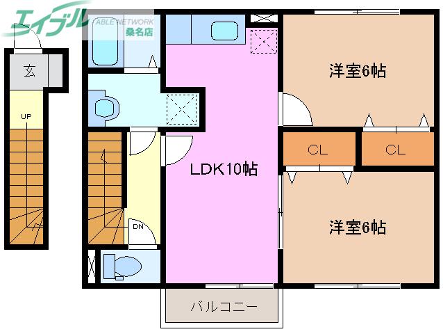 マリアージュ(2LDK/2階)の間取り写真