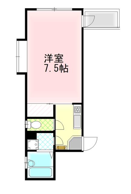 クレアトゥール松乃(1K/5階)の間取り写真