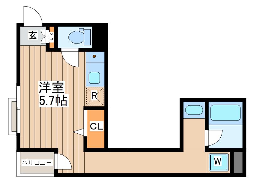 グレイスヒルズ横浜(ワンルーム/3階)の間取り写真