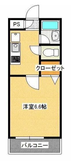 レジデンス八王子(1K/3階)の間取り写真