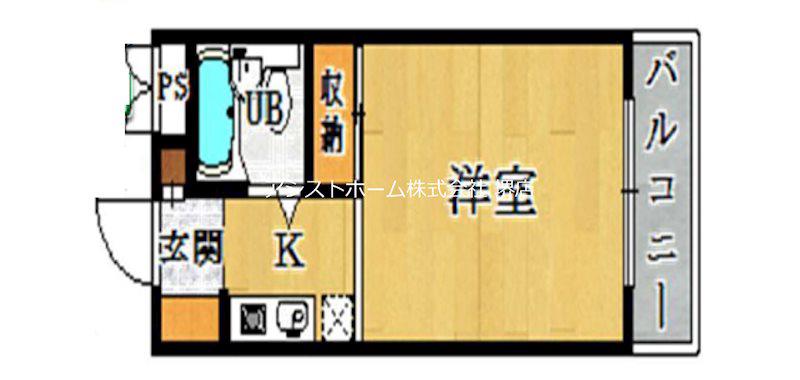 カイザ36(ワンルーム/2階)の間取り写真
