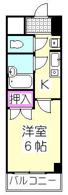 RUSCELLO戸田公園(1K/2階)の間取り写真