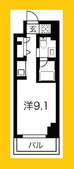 SPATIE HIGASHIKANAGAWA(ワンルーム/9階)の間取り写真