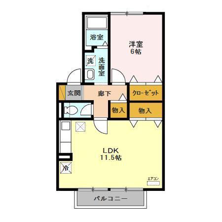 メイヒルズ III号棟(1LDK/1階)の間取り写真